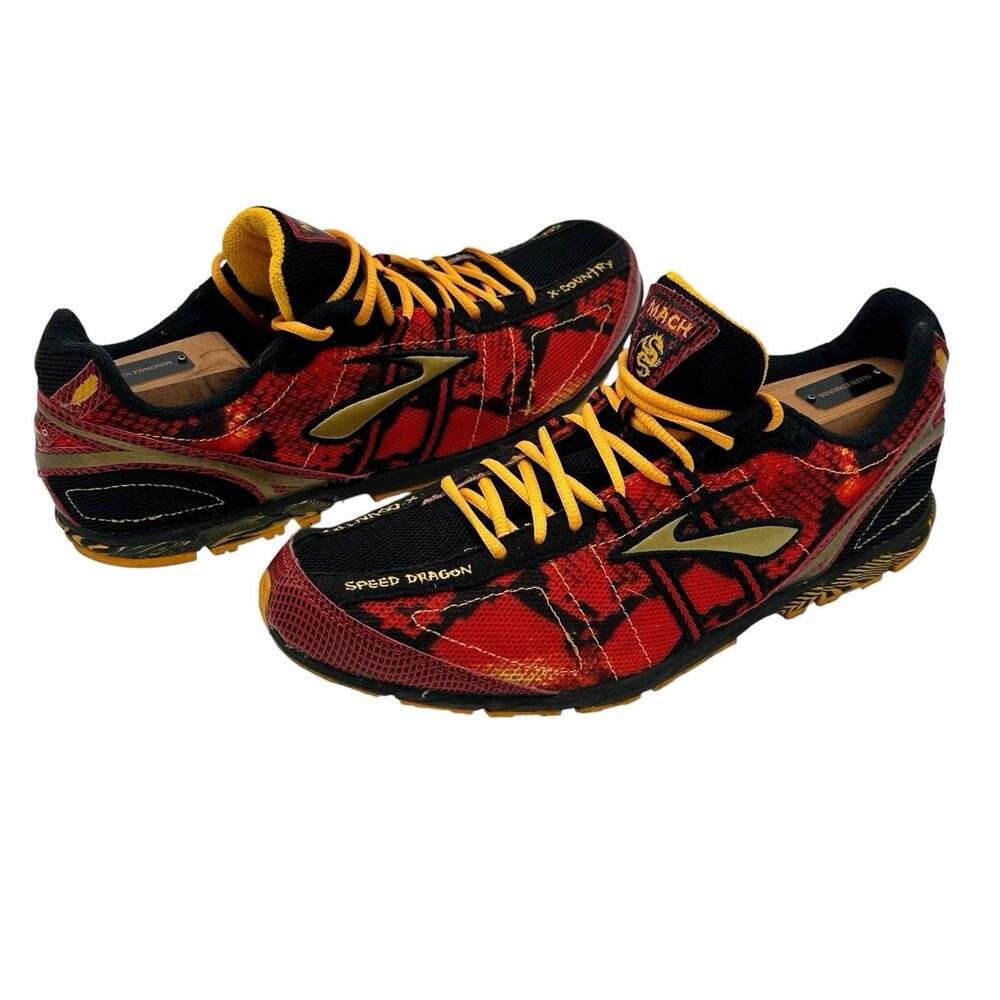 Brooks Mach Speed Dragon X Country Cross Country Shoes Spikes Mens Size 9 Red